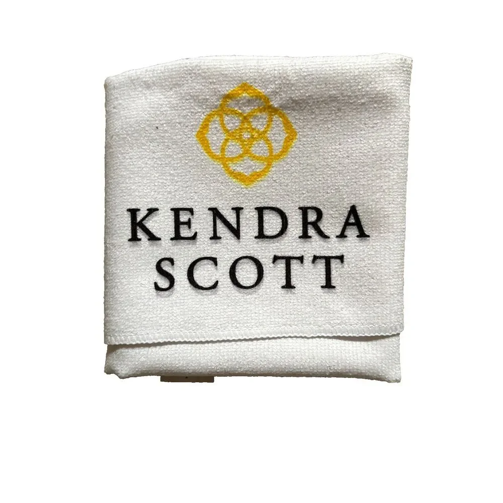 Kendra Scott White Logo Hand Towel, 15 x 17.5